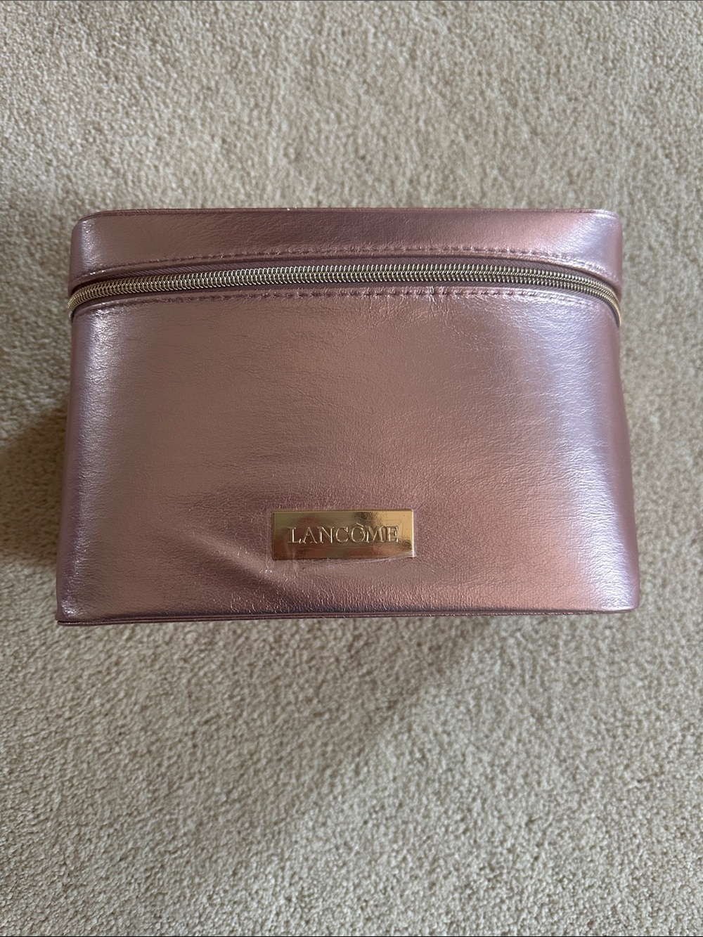 Lancôme Rose Gold Metallic Cosmetic Pouch